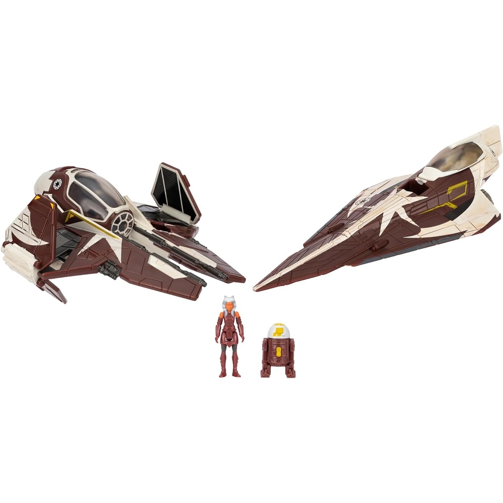 image:imageStar Wars Micro Galaxy Squadron Ahsoka Tanos Jedi Starfighters Set 5Inch and 3Inch Vehicles Two 1Inch Micro Figure Accessories