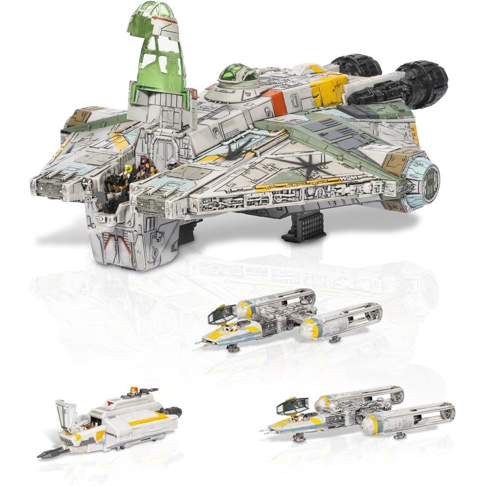 image:imageStar Wars Micro Galaxy Squadron Ghost Secret Mission 15Inch Vehicle with Three Additional Vehicles Plus Ten Micro Figures Accessories