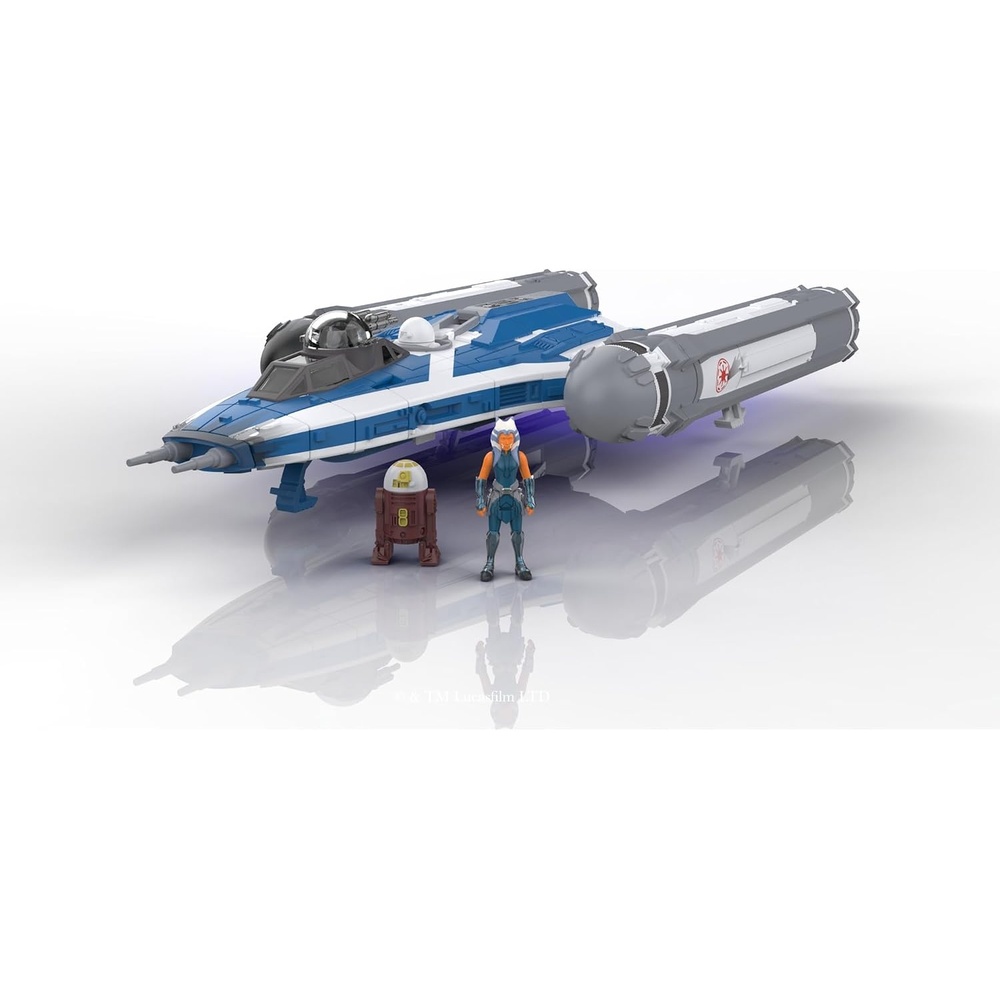 image:imageStar Wars Micro Galaxy Squadron Gold Leaders YWing 5Inch Starfighter Class Vehicle with 1Inch Jon Vander amp R2BHD Micro Figure AccessoriesBTLB Ywing