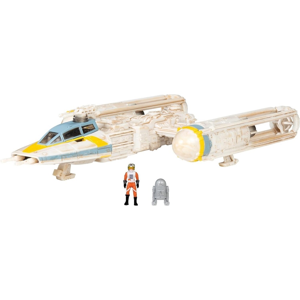 image:imageStar Wars Micro Galaxy Squadron Gold Leaders YWing 5Inch Starfighter Class Vehicle with 1Inch Jon Vander amp R2BHD Micro Figure AccessoriesGold Leaders YWing