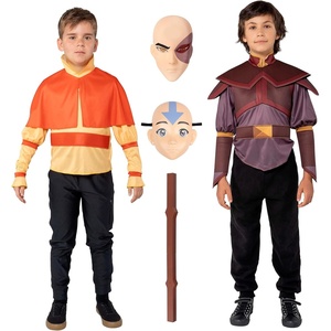 image:imageAvatar Airbender Official Dress Up Trunk Set  FivePiece Set with Two Costume Tops and Two Masks plus Staff  M810