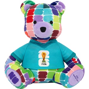 image:imageJazwares FIFA World Cup 2026 10Inch Colorful Bear Plush  Official 2026 World Cup Collectible with FIFA Trophy Logo Tee  Ages 3