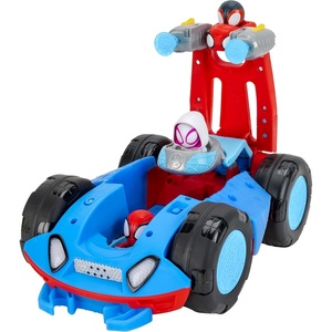 image:imageJazwares Marvel Spidey and His Amazing Friends Team Spidey Flip and Reveal Cruiser  11Inch DoubleSided Vehicle with Lights Sounds and Web Blast Launchers