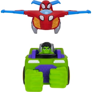 image:imageJazwares Marvel Spidey and His Amazing Friends Team Up Tank  Combining 6Inch Hulk Smash Tank and 4Inch Spidey Glider Jet