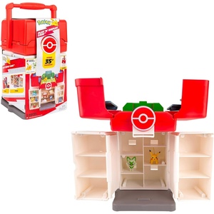 image:imageJazwares Pokmon Play N Display Case  MultiLevel Storage Unit with Rooftop Arena and Space for 35 2Inch Battle Figures