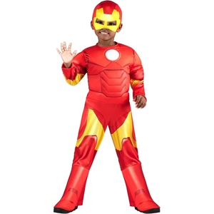 image:imageMARVEL Official Toddler Deluxe Halloween Costume  Premium Quality Padded Jumpsuit and Fabric Headpiece 3T4TIron Man 3t4t
