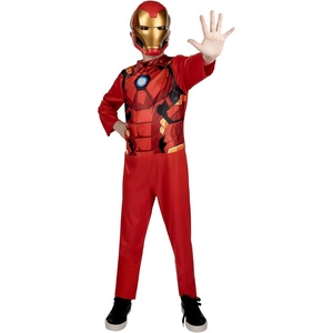 image:imageMarvel Iron Man Official Youth Halloween Costume  Premium Quality Fabric Jumpsuit with Printed Design and Plastic MaskL 1214
