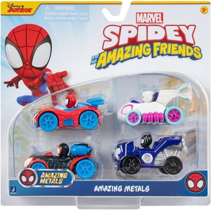 image:imageMarvel Spidey and His Amazing Friends Amazing Metals 4 Pack  Four 3Inch DieCast WaterWebs Vehicles with BuiltinCharacters4pack  Style 1