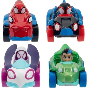 image:imageMarvel Spidey and His Amazing Friends Amazing Metals 4 Pack  Four 3Inch DieCast WaterWebs Vehicles with BuiltinCharacters4pack  Style 2