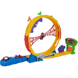 image:imageMarvel Spidey and His Amazing Friends Amazing Metals Super Loop Track Set  28Inch Race Track with Launcher 360 Degree Super Loop and Exclusive Amazing Metals Vehicle