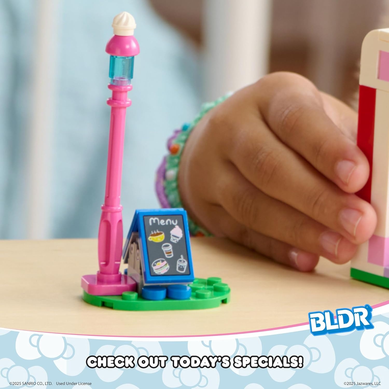 image:imageBLDR Hello Kitty and Friends Hello Kittys Dream Cafe Building Set 0076 with Hello Kitty Cinnamoroll and Pompompurin Minifigures Gift for Kids and Sanrio Fans Ages 8