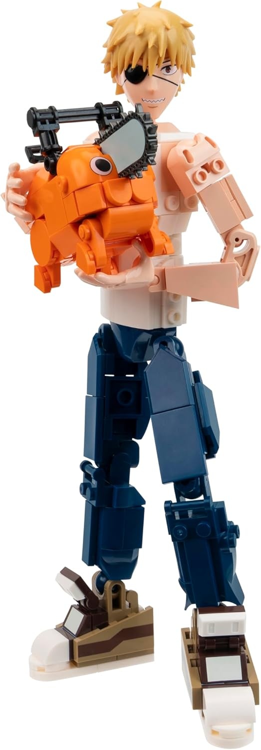 image:imageBLDR Ryomen Sukuna Buildable Action Figure Construction Set 003812Inch Articulated Constructible Figure with 341 PiecesDenji and Pochita