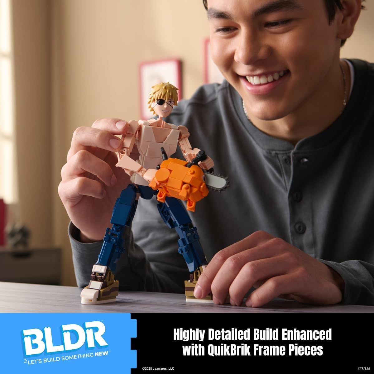 image:imageBLDR Ryomen Sukuna Buildable Action Figure Construction Set 003812Inch Articulated Constructible Figure with 341 PiecesDenji and Pochita