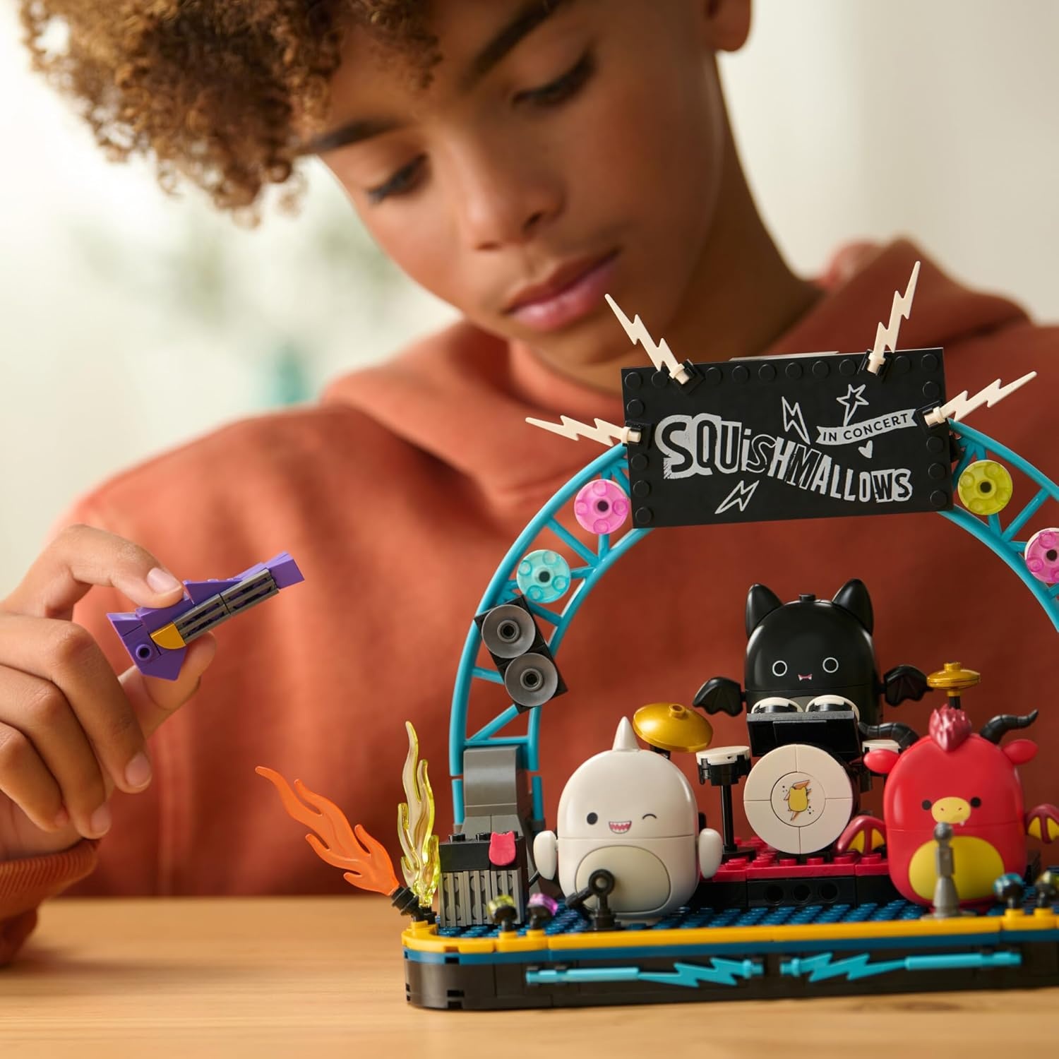 image:imageBLDR Squishmallows 375piece Squish Tour Concert Building Set 0051 Includes Squishmallows Buildable Figures Emily Gordon and Jarik