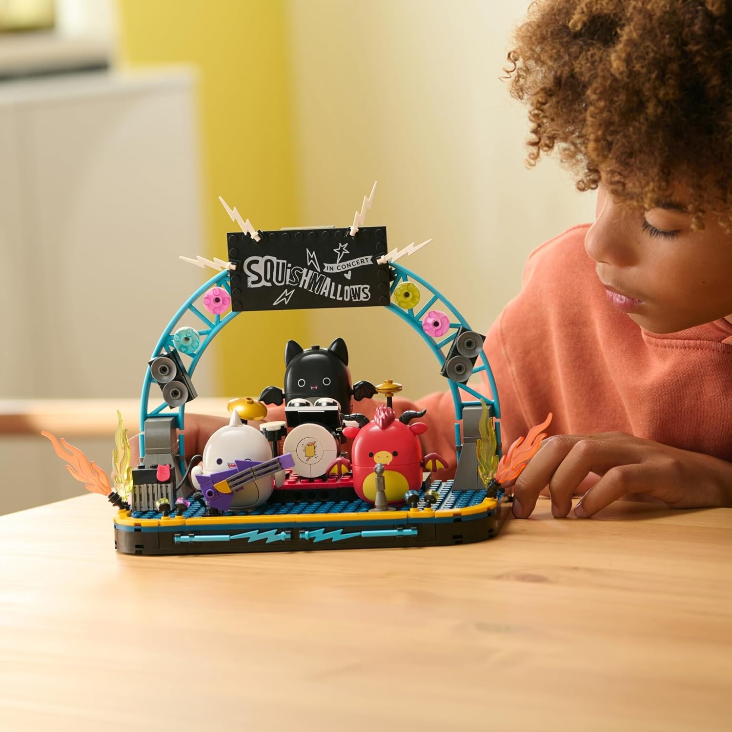 image:imageBLDR Squishmallows 375piece Squish Tour Concert Building Set 0051 Includes Squishmallows Buildable Figures Emily Gordon and Jarik