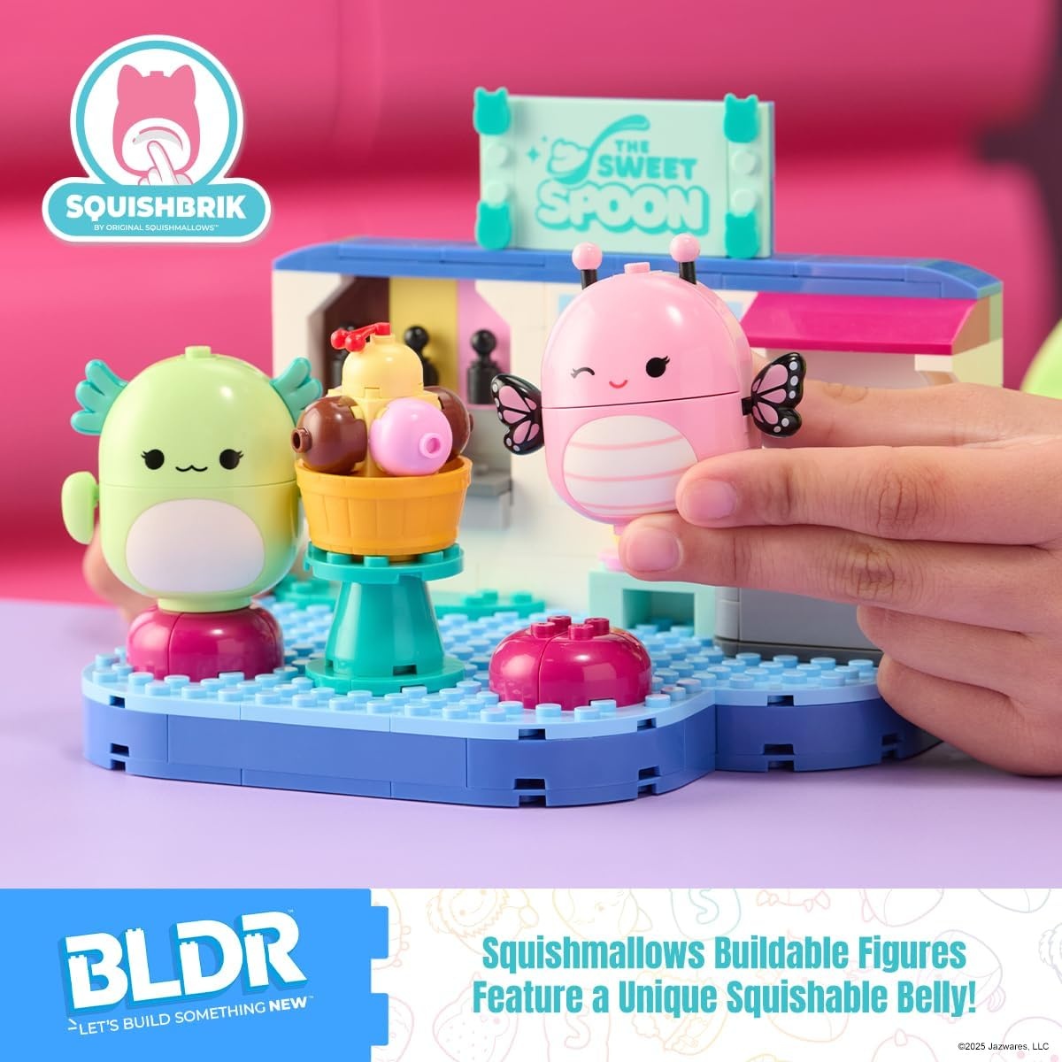image:imageBLDR Squishmallows Frozen Yogurt Fun Building Set Andreina The Butterfly Mipsy The Axolotl Buildable Figures Squishmallows Fans 8 0096