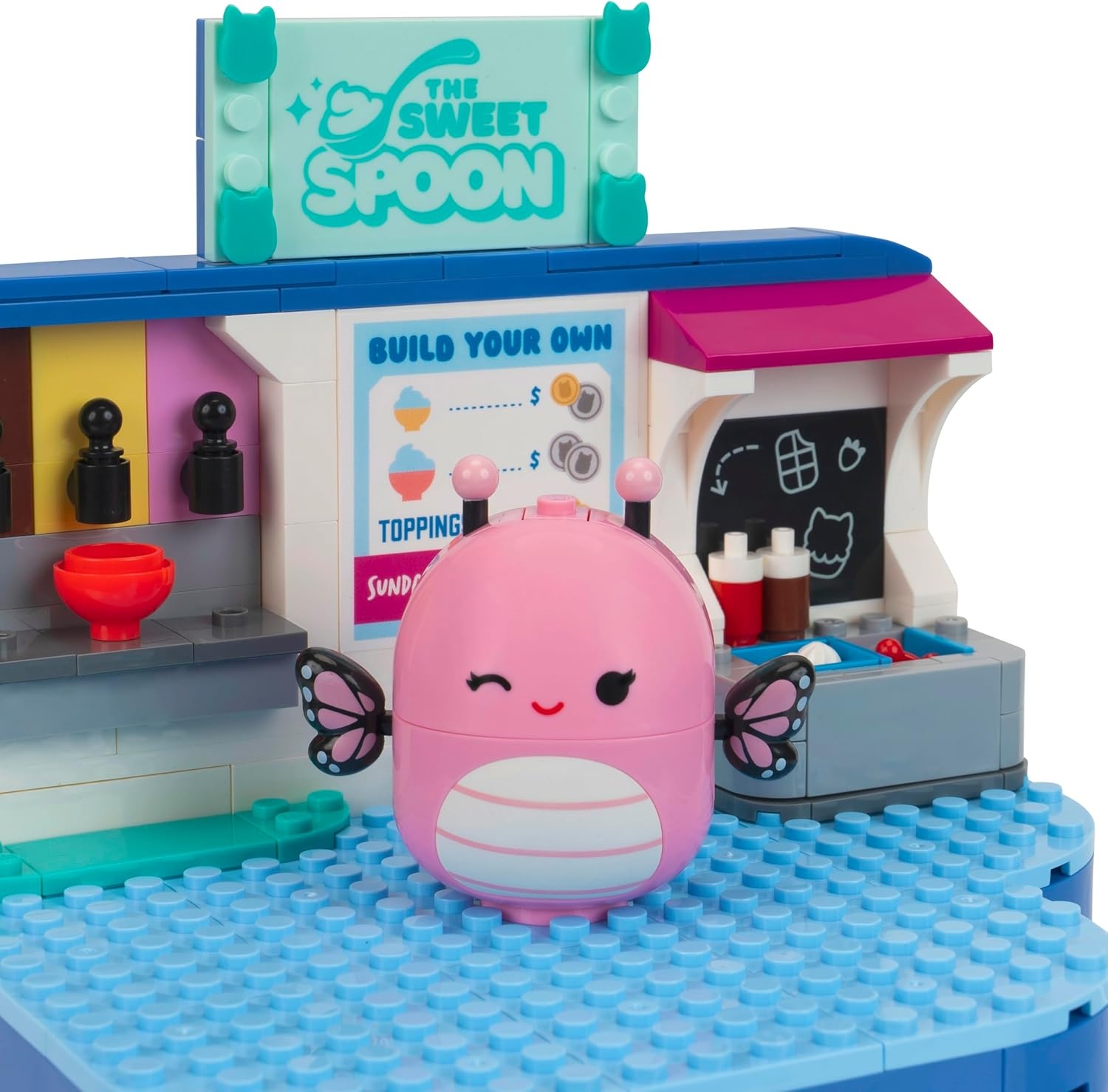 image:imageBLDR Squishmallows Frozen Yogurt Fun Building Set Andreina The Butterfly Mipsy The Axolotl Buildable Figures Squishmallows Fans 8 0096