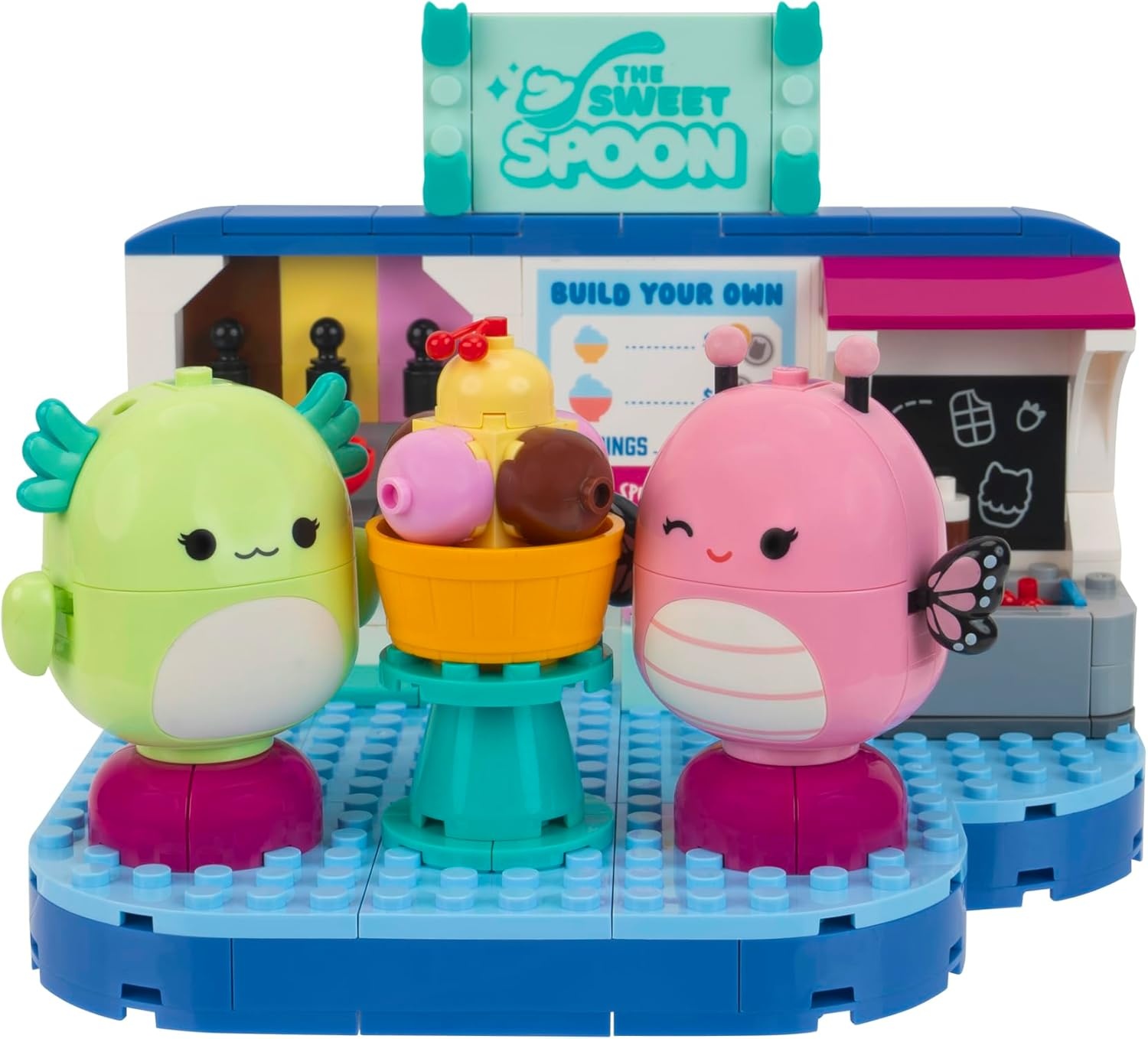image:imageBLDR Squishmallows Frozen Yogurt Fun Building Set Andreina The Butterfly Mipsy The Axolotl Buildable Figures Squishmallows Fans 8 0096