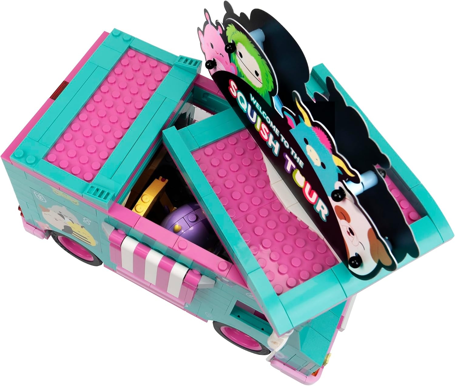 image:imageBLDR Squishmallows Squish Tour Van Building Set Cam The Cat Bubba The Cow amp Brina The Bigfoot Buildable Figures Squishmallows Fans 8 0098