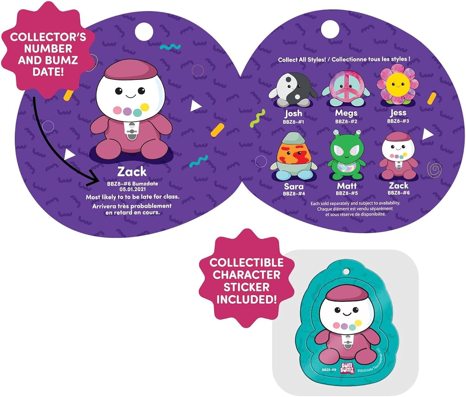 image:imageBumBumz 35inch RetroBumz Plush Keychain Assortment Yin Yang Josh Peace Symbol MEGS Flower Jess Alien Matt and Lava Lamp Sara from The Makers of Original Squishmallows