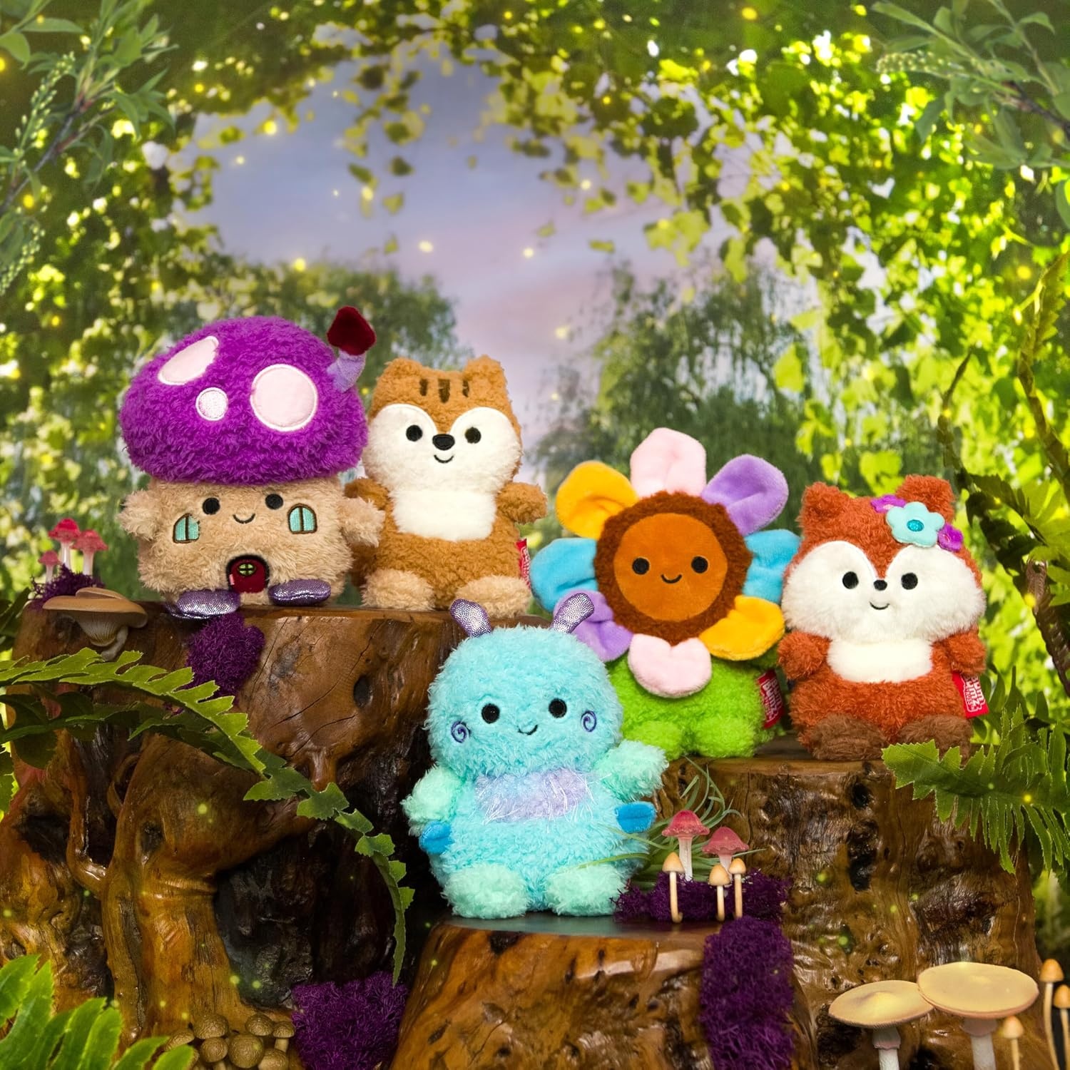image:imageBumBumz 45inch RootBumz Plush 5Pack Stan Mushroom Ronnie Radish Bobby Broccoli Colby Corn and Erinn Eggplant Collectible Stuffed Toys from The Makers of Original SquishmallowsFairygardenbumz