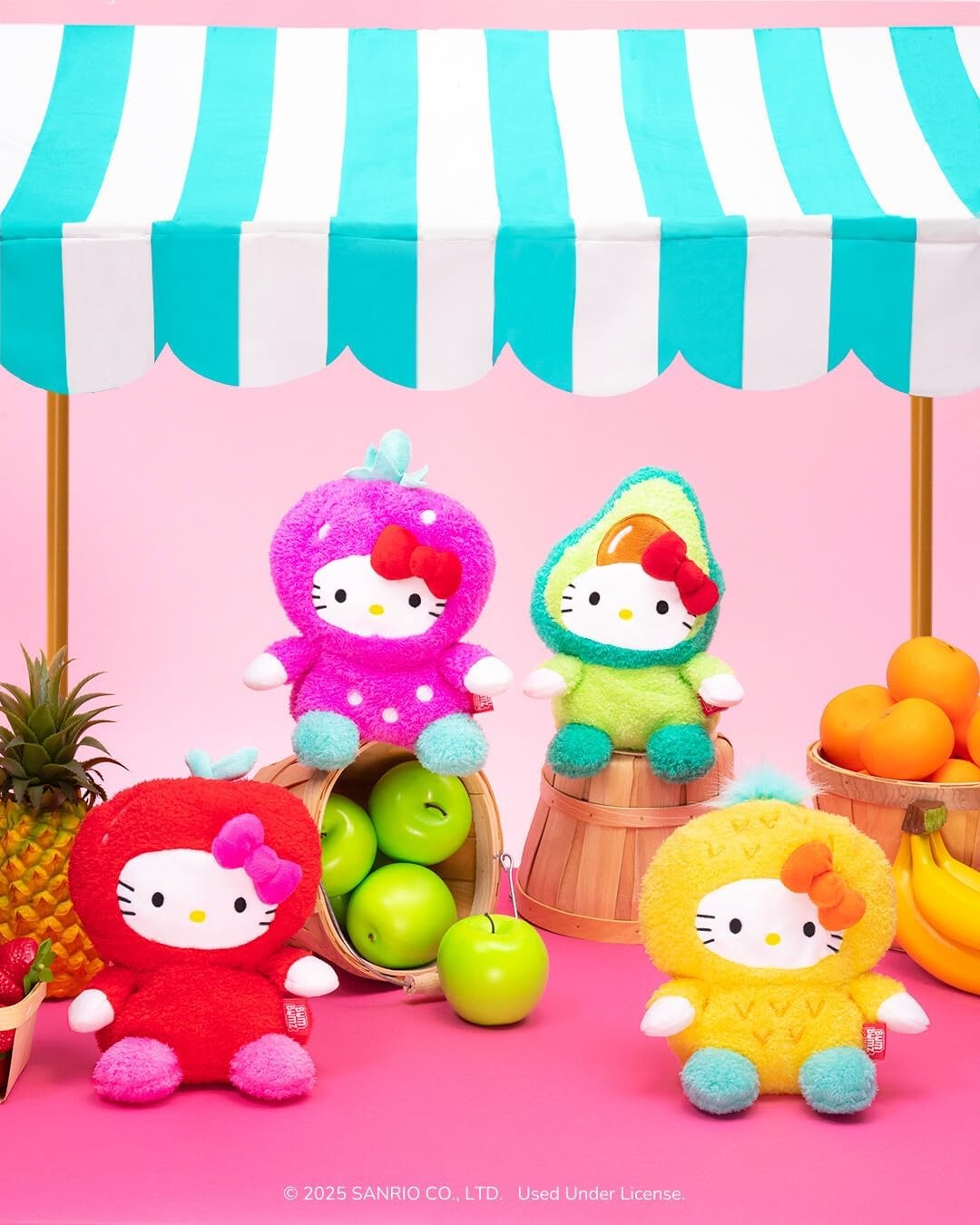 image:imageBumBumz 75inch Hello Kitty FruitBumz Plush Sanrio Hello Kitty Dressed as a Pineapple Collectible Toy from the Makers of Original SquishmallowsHello Kitty Strawberry