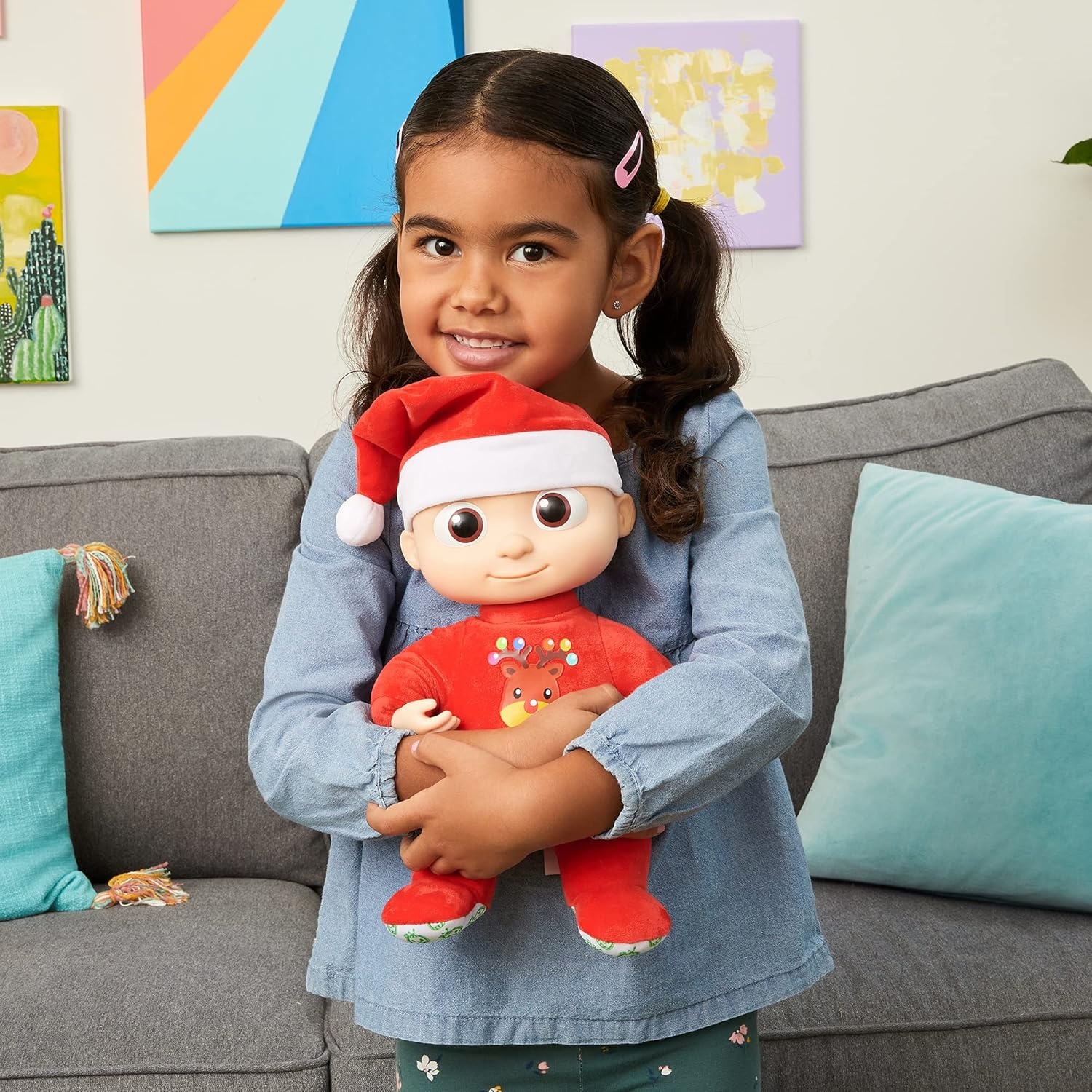 image:imageCoComelon Musical Deck The Halls JJ Includes JJ Roto Doll with Santa Hat Festive Doll with Activated Sounds Toys for PreschoolersFestive