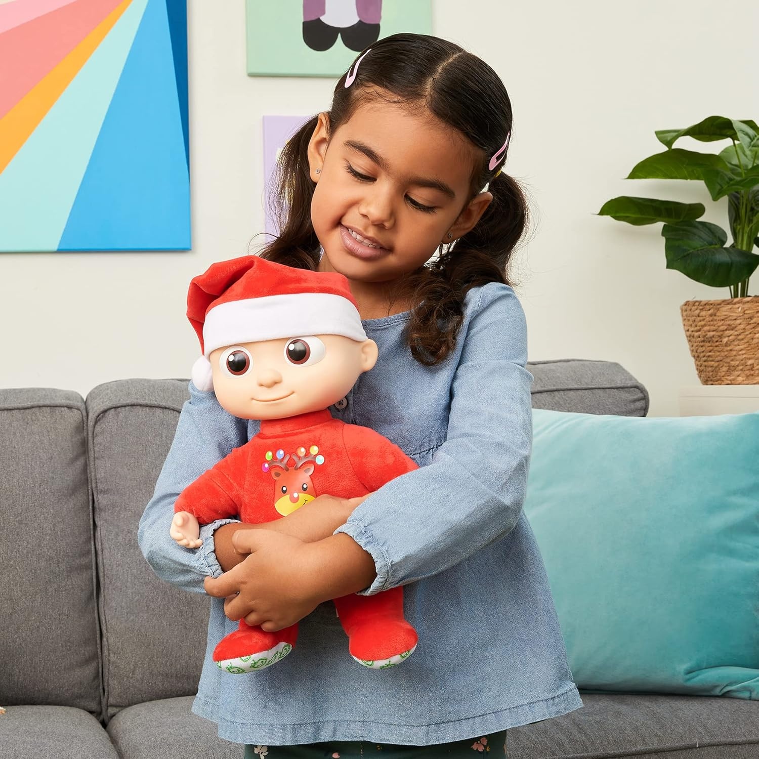 image:imageCoComelon Musical Deck The Halls JJ Includes JJ Roto Doll with Santa Hat Festive Doll with Activated Sounds Toys for PreschoolersFestive