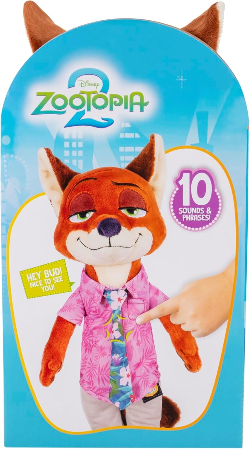 image:imageDisneys Zootopia 2 14 Feature Plush Nick Wilde 10 Sounds and Phrases Plush Toys for Kids and Preschoolers Suitable for Ages 3Nick Wilde