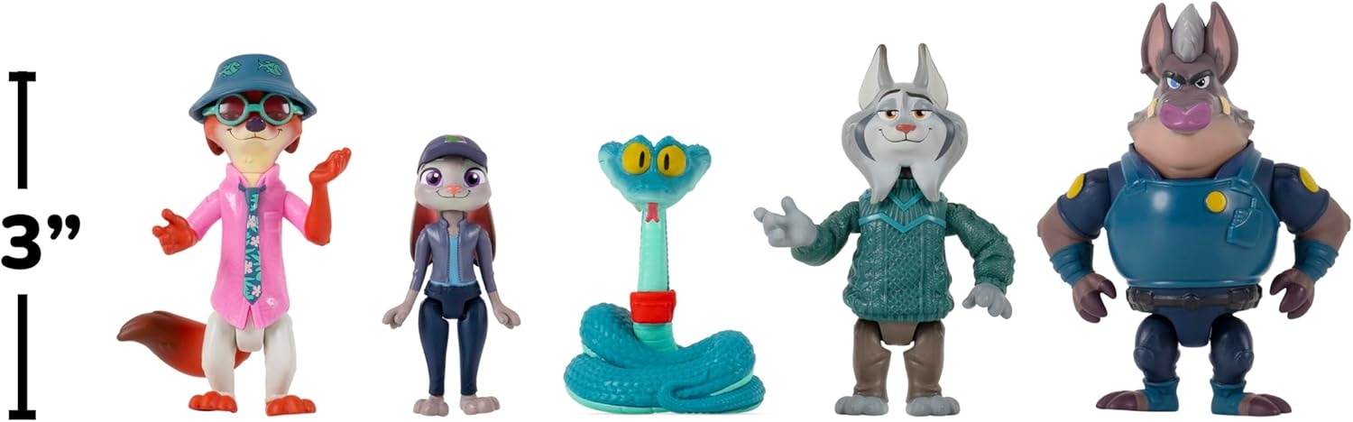 image:imageDisneys Zootopia 2 Adventure 5Pack Articulated 3 Figures with 2 Undercover Characters Collectors Series Suitable for Ages 4
