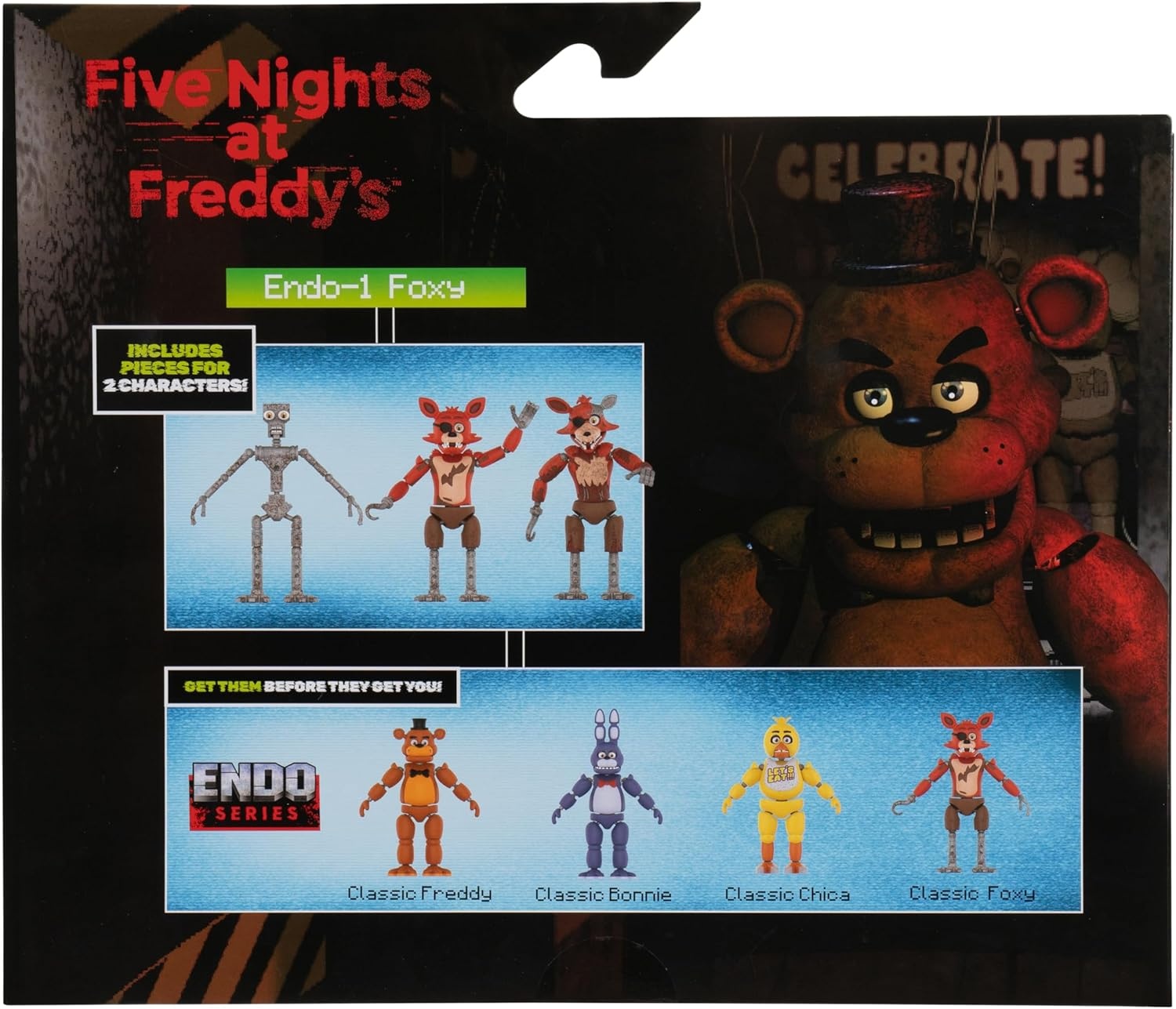 image:imageFive Nights at Freddys 6Inch EndoSeries Collector Figure Endo1 with Classic Bonnie amp Withered Bonnie Pieces Articulated Figure with Classic and Withered Bonnie PartsFoxy