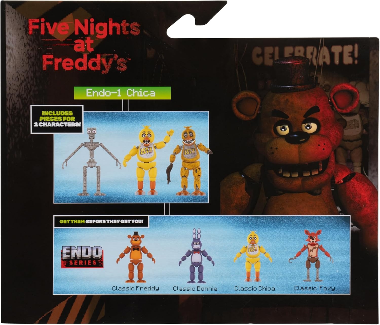 image:imageFive Nights at Freddys 6Inch EndoSeries Collector Figure Endo1 with Classic Bonnie amp Withered Bonnie Pieces Articulated Figure with Classic and Withered Bonnie PartsChica