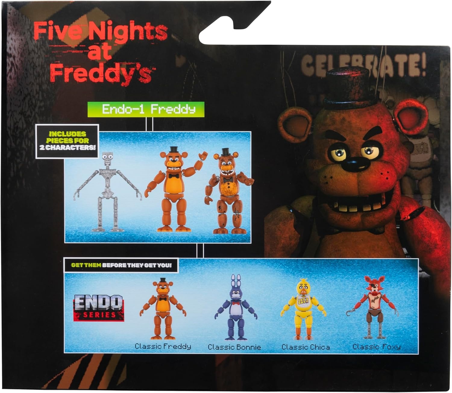 image:imageFive Nights at Freddys 6Inch EndoSeries Collector Figure Endo1 with Classic Freddy amp Withered Freddy Pieces Articulated Figure with Classic and Withered Freddy Parts
