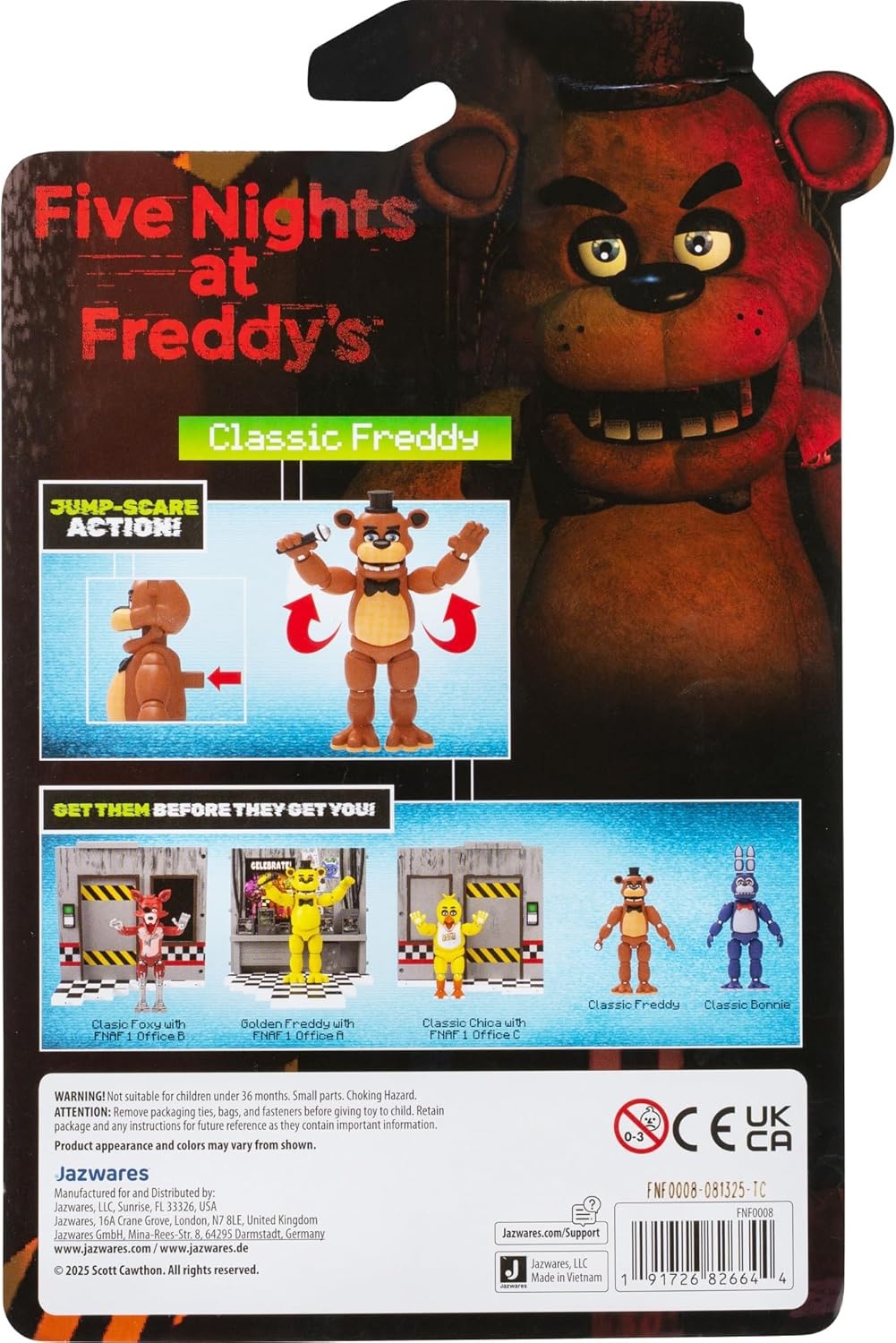 image:imageFive Nights at Freddys Classic Bonnie 5Inch Articulated Figure with Jumpscare Feature and GlowinTheDark EyesFreddy