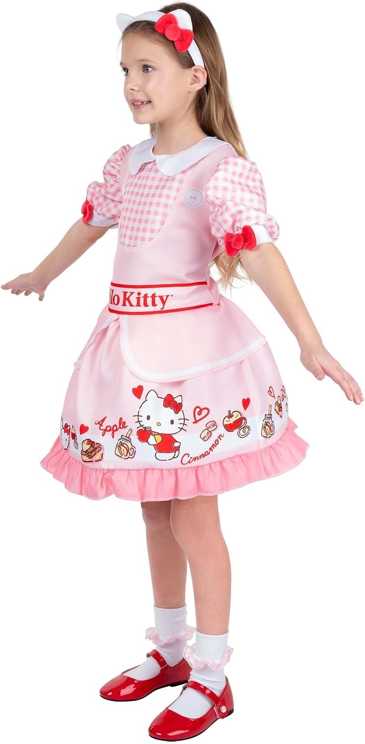 image:imageHello Kitty Official Youth Halloween Dress Premium Quality Printed Dress with HeadbandS 57
