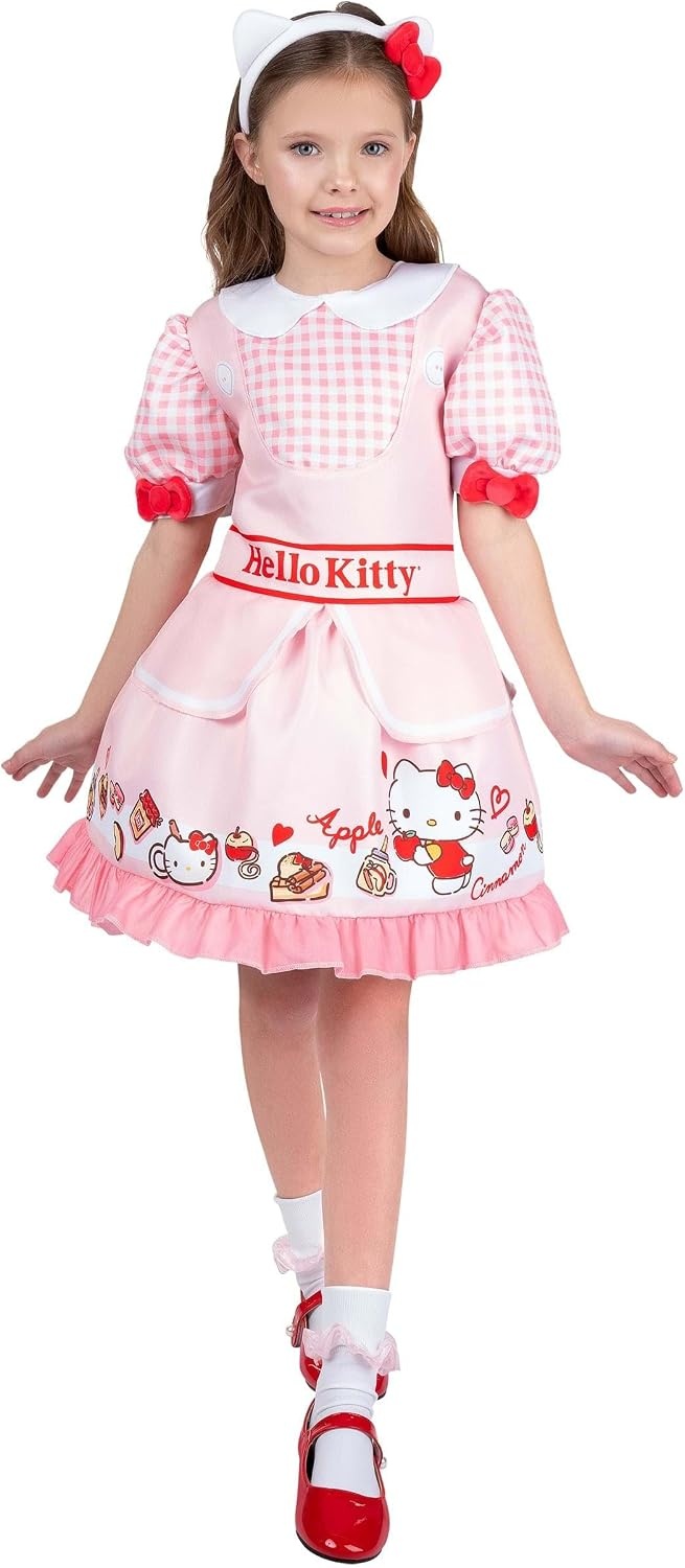 image:imageHello Kitty Official Youth Halloween Dress Premium Quality Printed Dress with HeadbandS 57