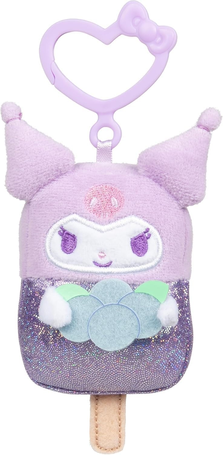 image:imageHello Kitty and Friends 4Pack Ice Cream ClipOn Plush Featuring Hello Kitty Kuromi My Melody and Cinnamoroll with Unique Bow ClipsPopsicle