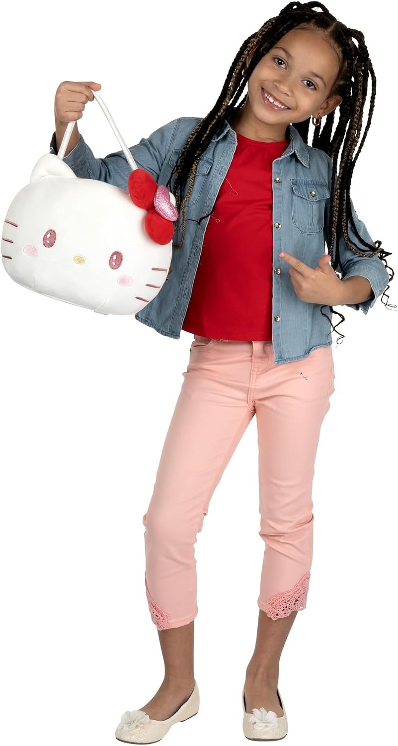 image:imageHello Kitty and Friends Official Kuromi Heart Pail Accessory 12Inch Embroidered Treat Pail with Character Design and Carry HandleHello Kitty