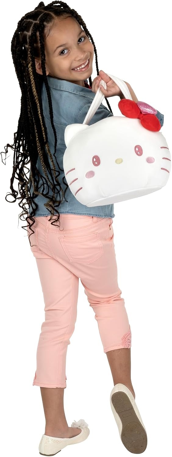 image:imageHello Kitty and Friends Official Kuromi Heart Pail Accessory 12Inch Embroidered Treat Pail with Character Design and Carry HandleHello Kitty