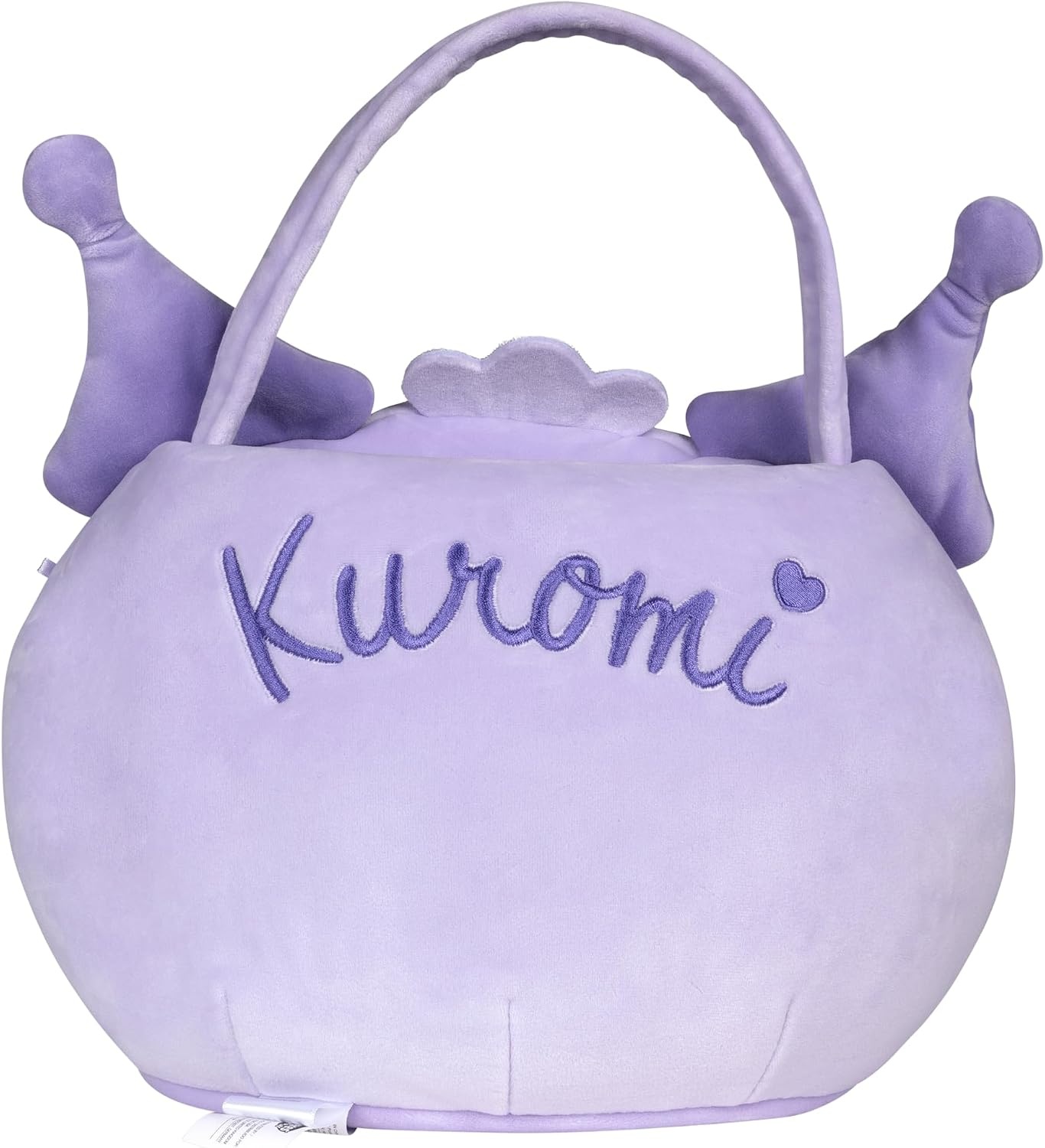 image:imageHello Kitty and Friends Official Kuromi Heart Pail Accessory 12Inch Embroidered Treat Pail with Character Design and Carry HandleKuromi