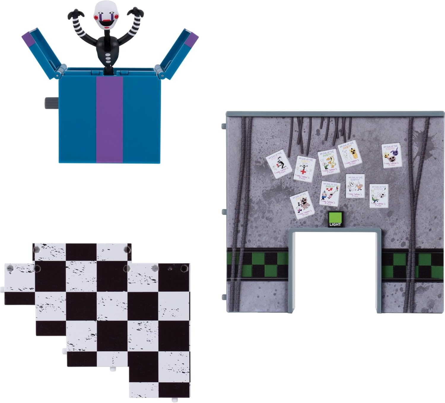 image:imageJazwares Five Nights at Freddys Puppet Office Set 5Inch Articulated Figure with Jumpscare Feature GlowinTheDark Eyes and Optical DioramaAction FiguresCollectiblesBoys Toys