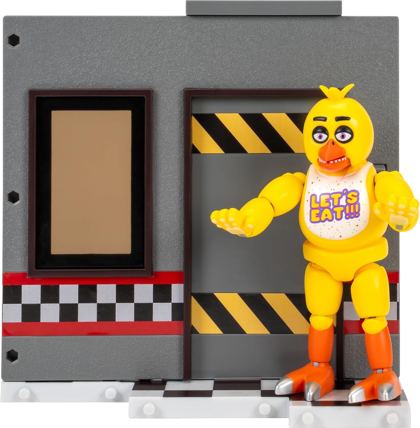 image:imageJazwares Five Nights at Freddys Puppet Office Set 5Inch Articulated Figure with Jumpscare Feature GlowinTheDark Eyes and Optical DioramaClassic Chica
