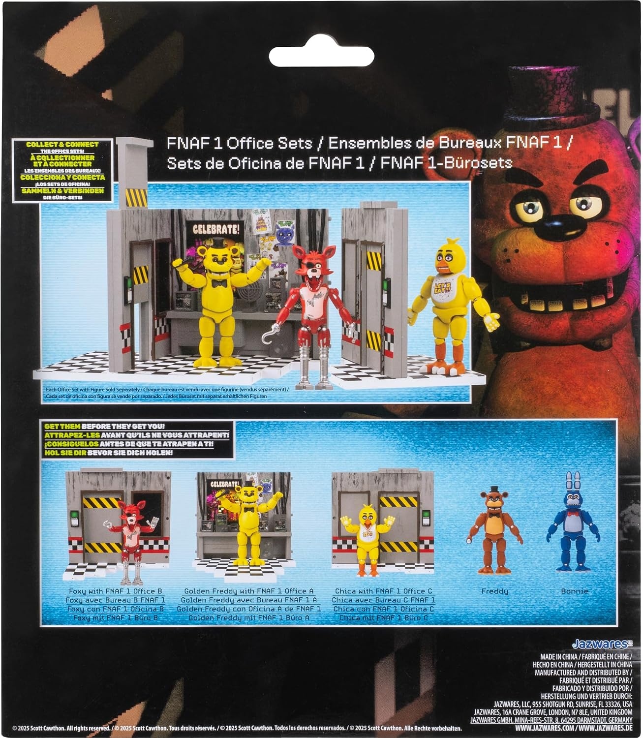 image:imageJazwares Five Nights at Freddys Puppet Office Set 5Inch Articulated Figure with Jumpscare Feature GlowinTheDark Eyes and Optical DioramaClassic Chica