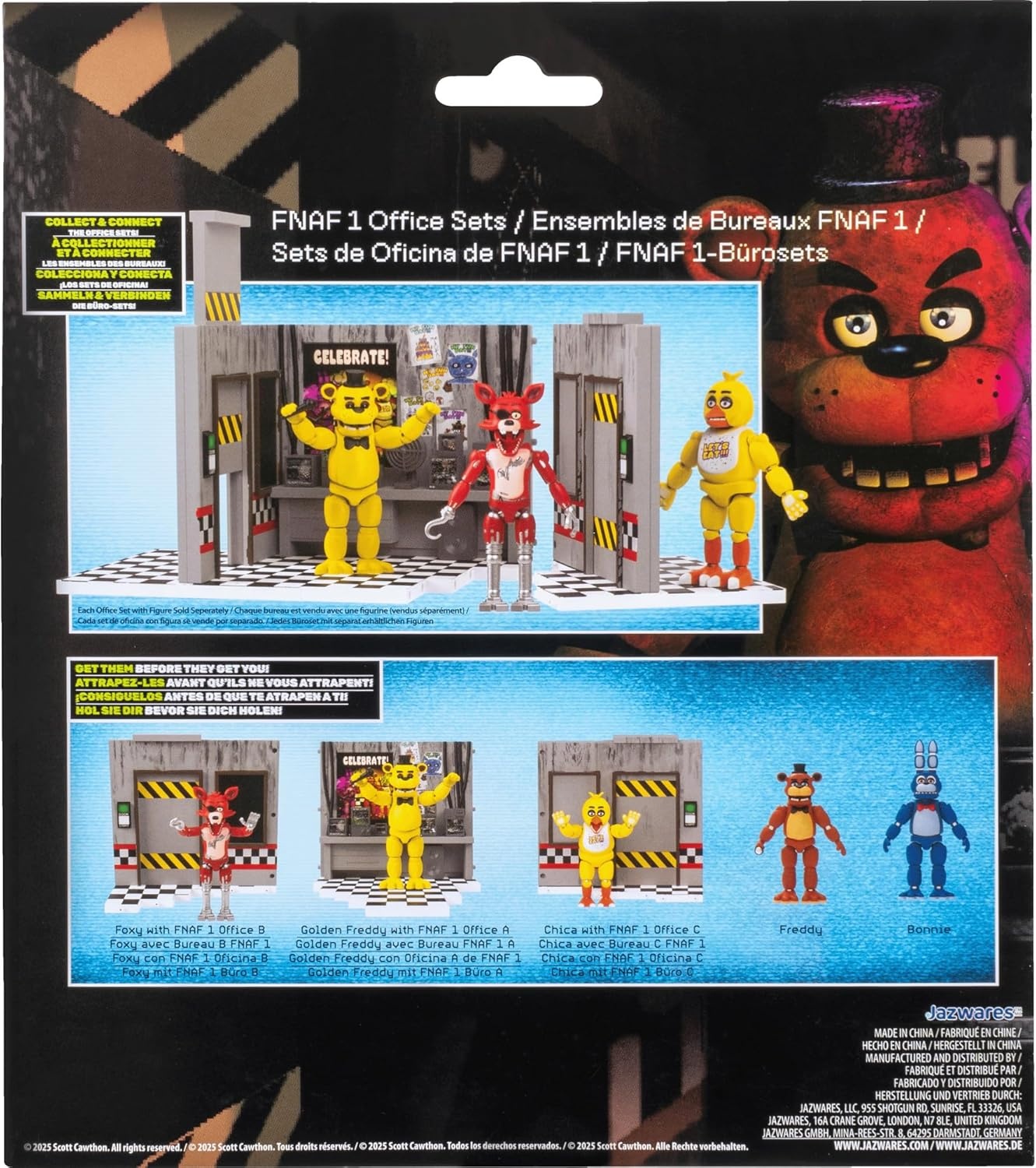 image:imageJazwares Five Nights at Freddys Puppet Office Set 5Inch Articulated Figure with Jumpscare Feature GlowinTheDark Eyes and Optical DioramaClassic Foxy