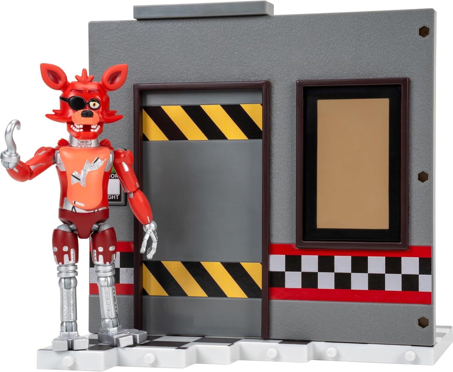 image:imageJazwares Five Nights at Freddys Puppet Office Set 5Inch Articulated Figure with Jumpscare Feature GlowinTheDark Eyes and Optical DioramaClassic Foxy