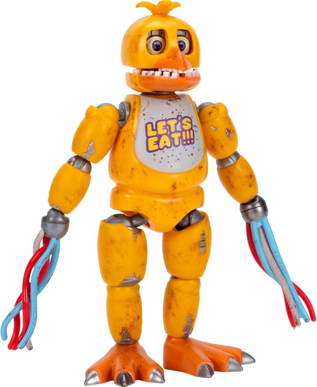 image:imageJazwares Five Nights at Freddys Withered Chica Office Set 5Inch Articulated Figure with Jumpscare Feature GlowinTheDark Eyes and Optical Diorama