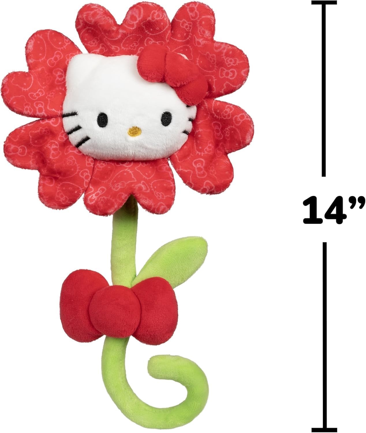 image:imageJazwares Hello Kitty and Friends 14inch Hello Kitty Red Plush Special Occasion Flower with Bendable Stem Giftable Packaging Officially Licensed Ages 6Hello Kitty