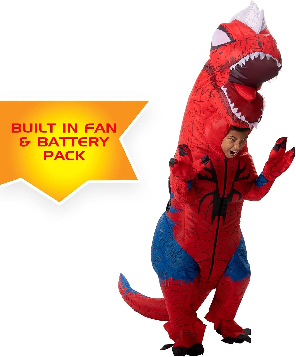 image:imageJazwares MARVELS SPIDERREX INFLATABLE COSTUME Inflatable Child Halloween Costume of SpiderRex Dinosaur Standard