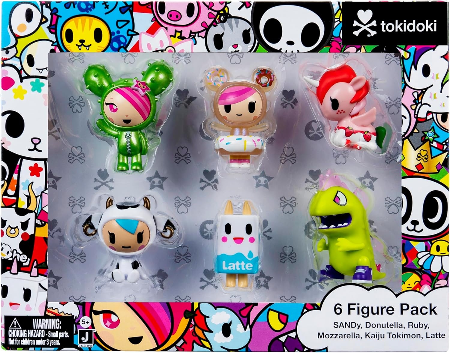 image:imageJazwares Tokidoki 2 6 Figure Pack Donutella Sandy Kaiju Tokimon Latte Mozzarella amp Ruby Ages 5 Officially Licensed Tokidoki Product from