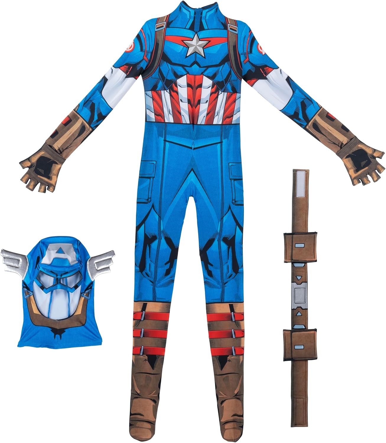 image:imageMARVEL Captain America Official Youth Deluxe Zentai Halloween CostumeL 1214